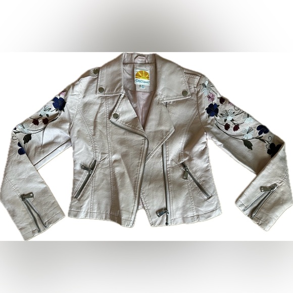C&C California Vegan Leather Embroidered Jacket - Picture 1 of 11